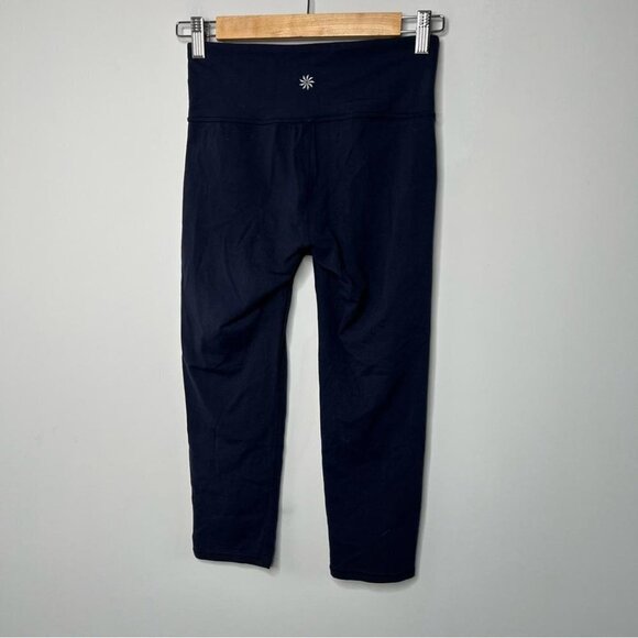 Athleta Womens Size XS Chaturanga Capri Legging Navy Blue Yoga Stretch Workout - Picture 3 of 10